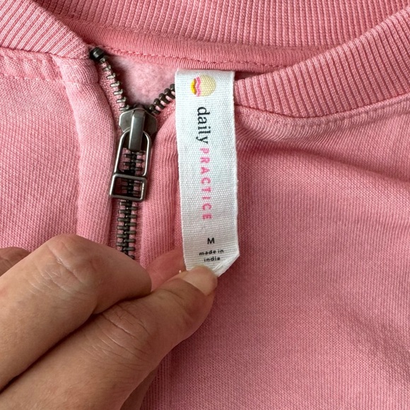 Daily Practice by Anthropologie Pink Fleece Jacket Full Zip Size Medium Like New - Picture 6 of 9